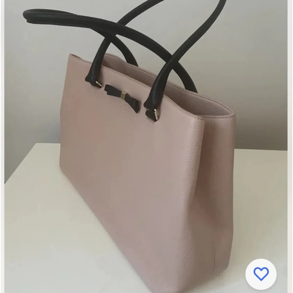 NEW KATE SPADE NEW YORK LEATHER LARGE TOTE BOW SHOULDER BAG  PINK
